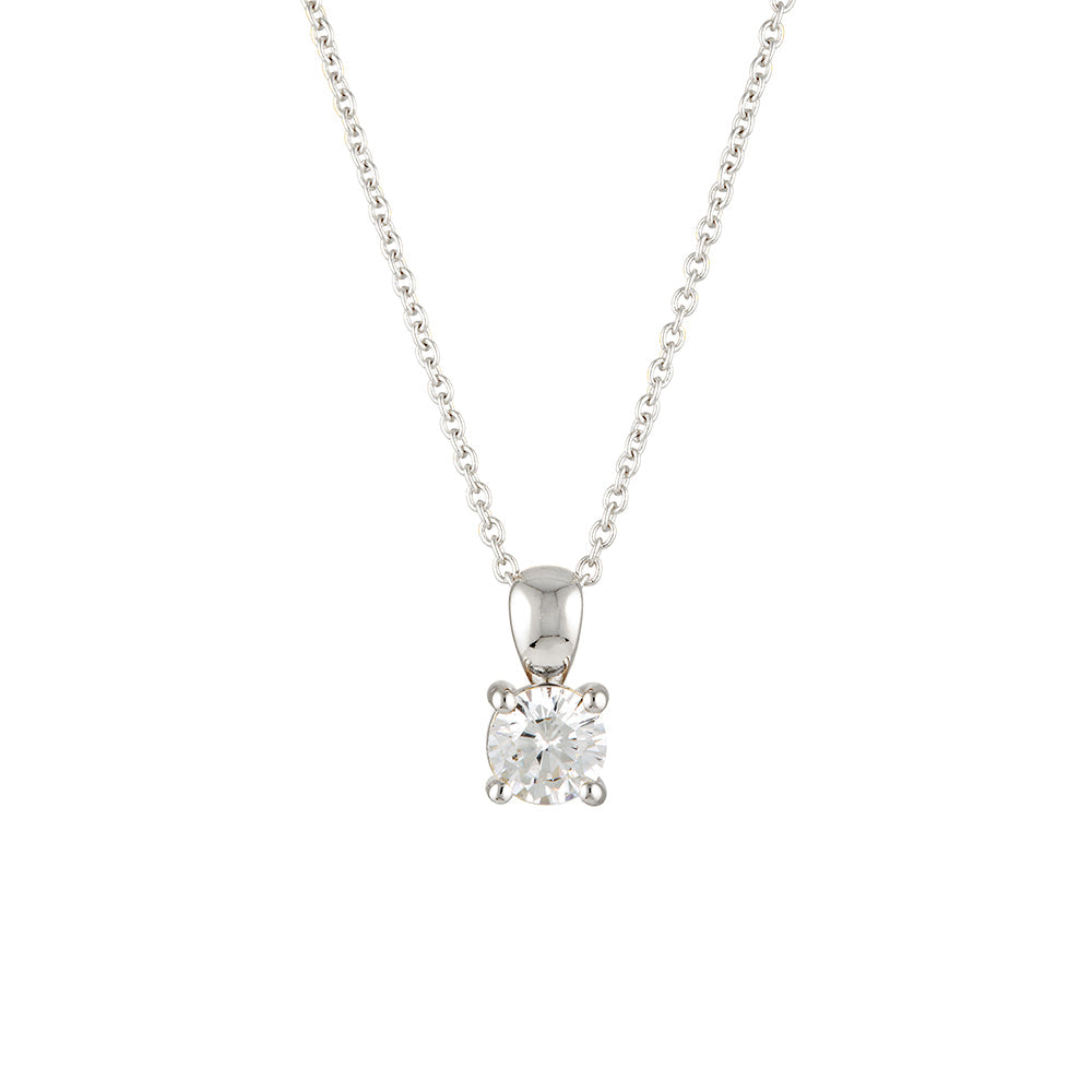 April Birthstone Necklace - Sterling Silver