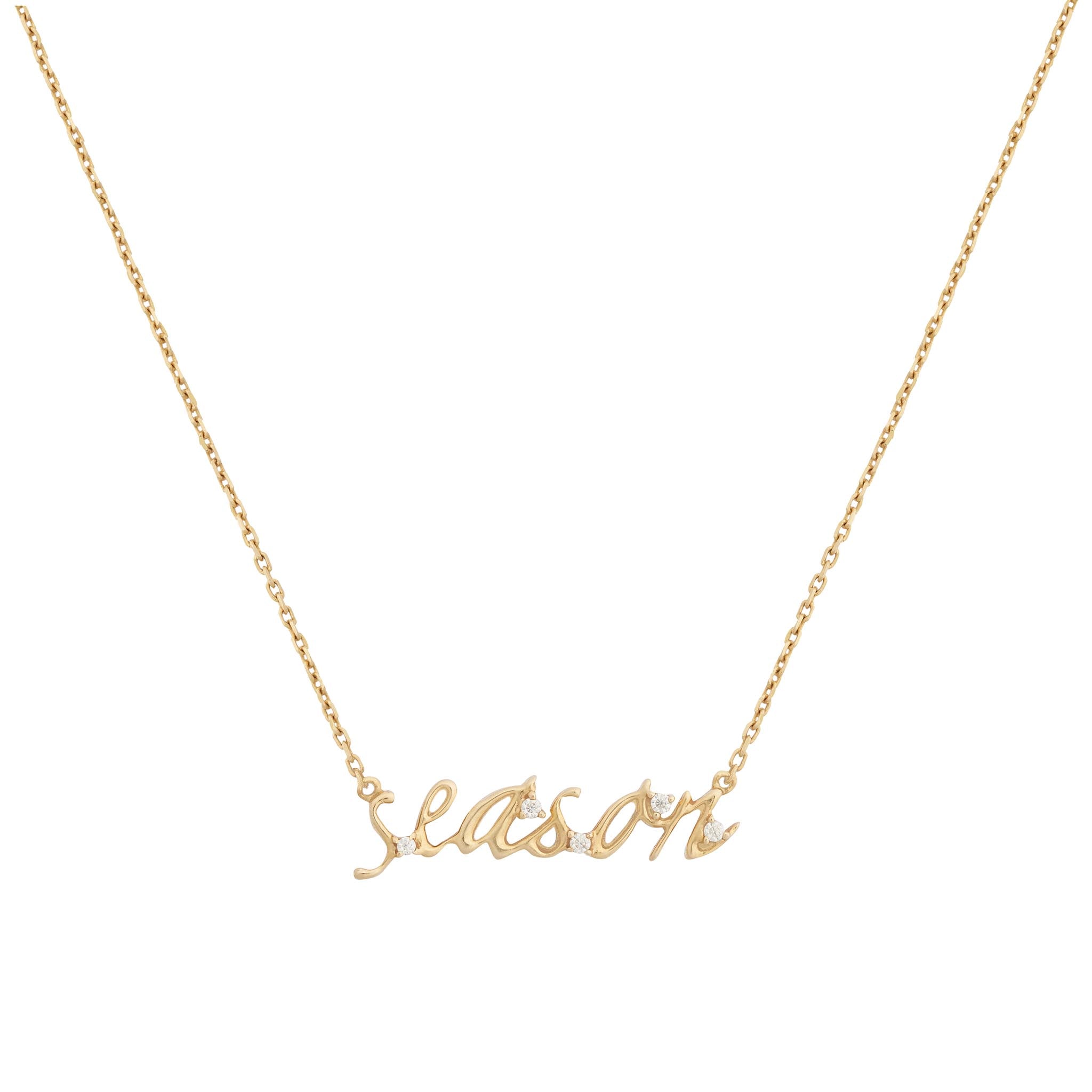 Cursive Nameplate Necklace | 9K Solid Gold