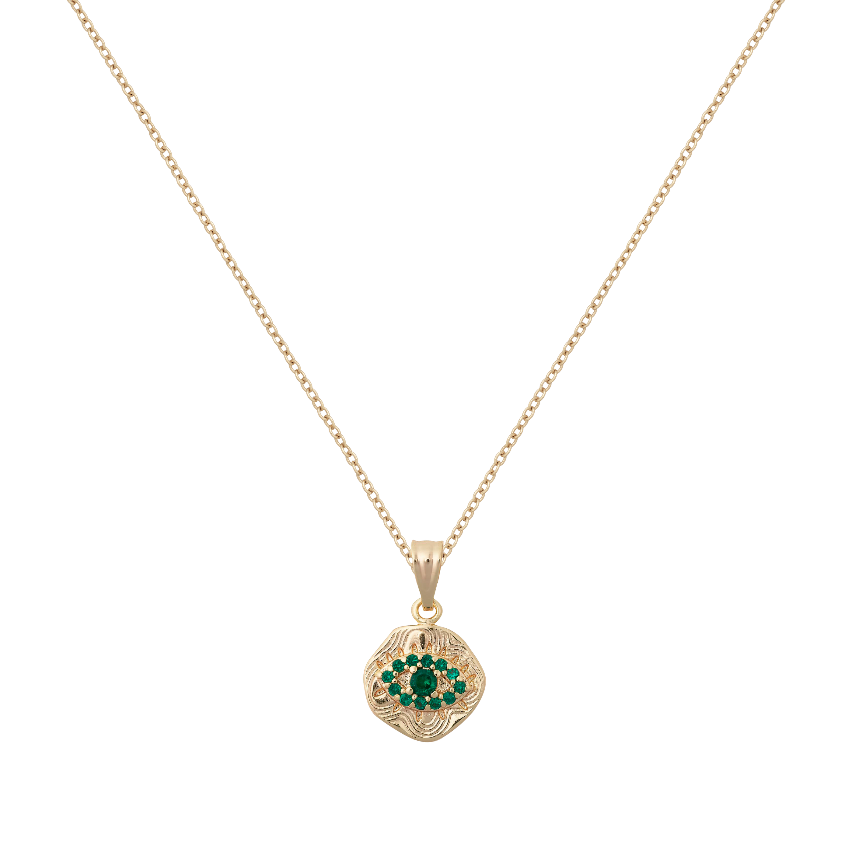 Emerald Evil Eye Necklace