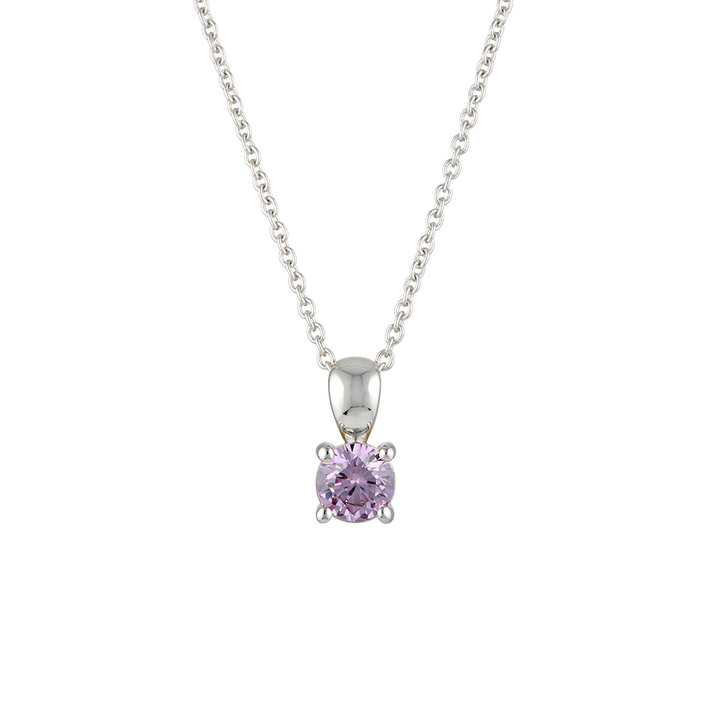 February Birthstone Necklace - Sterling Silver