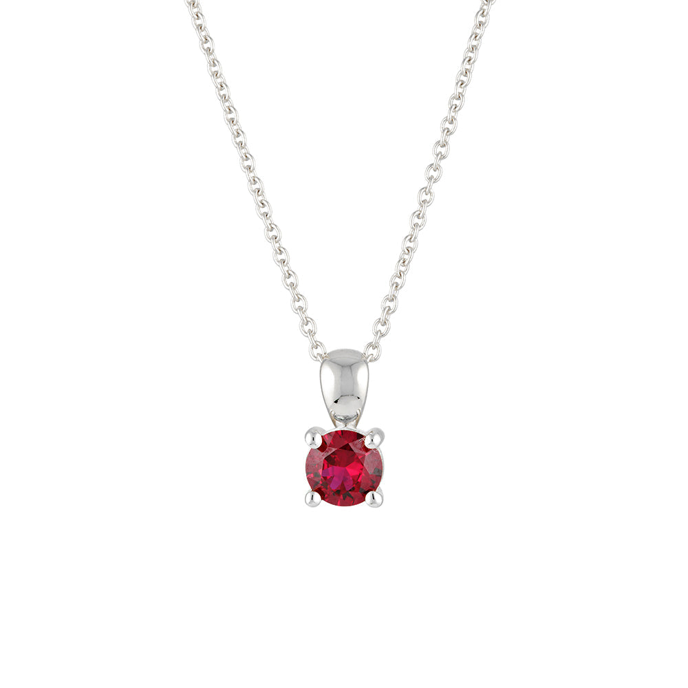July Birthstone Necklace - Sterling Silver
