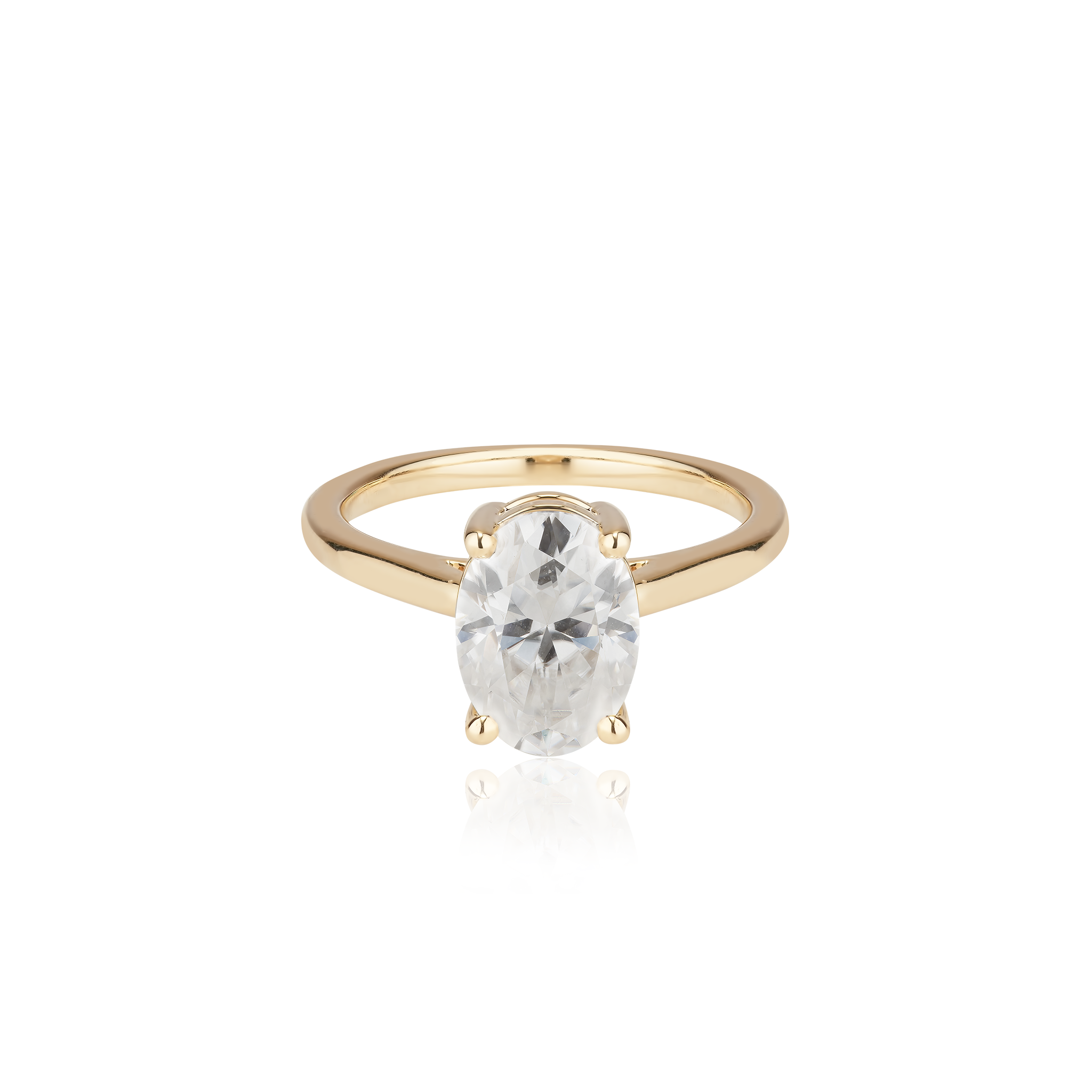 Oval Moissanite Ring | 14k Solid Gold