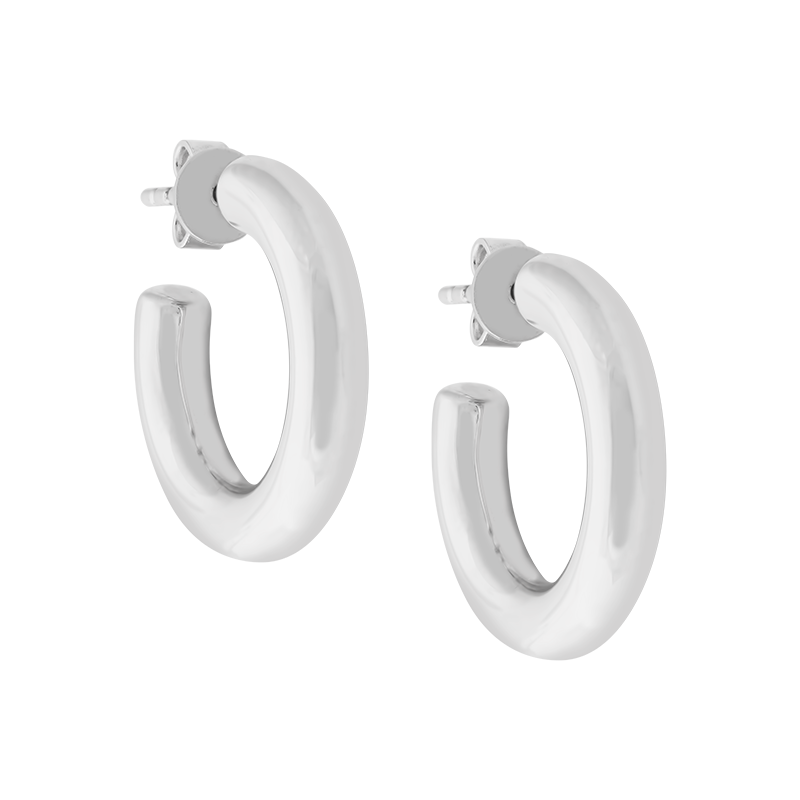 Mini Mother Hoops - Sterling Silver