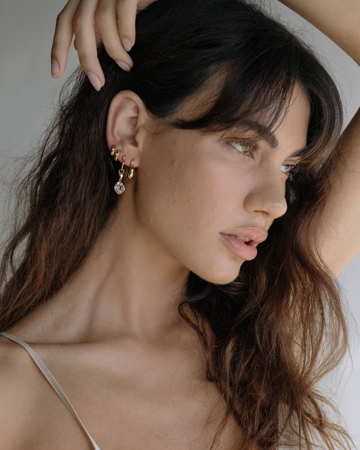 Evil Eye Pendant Hoops