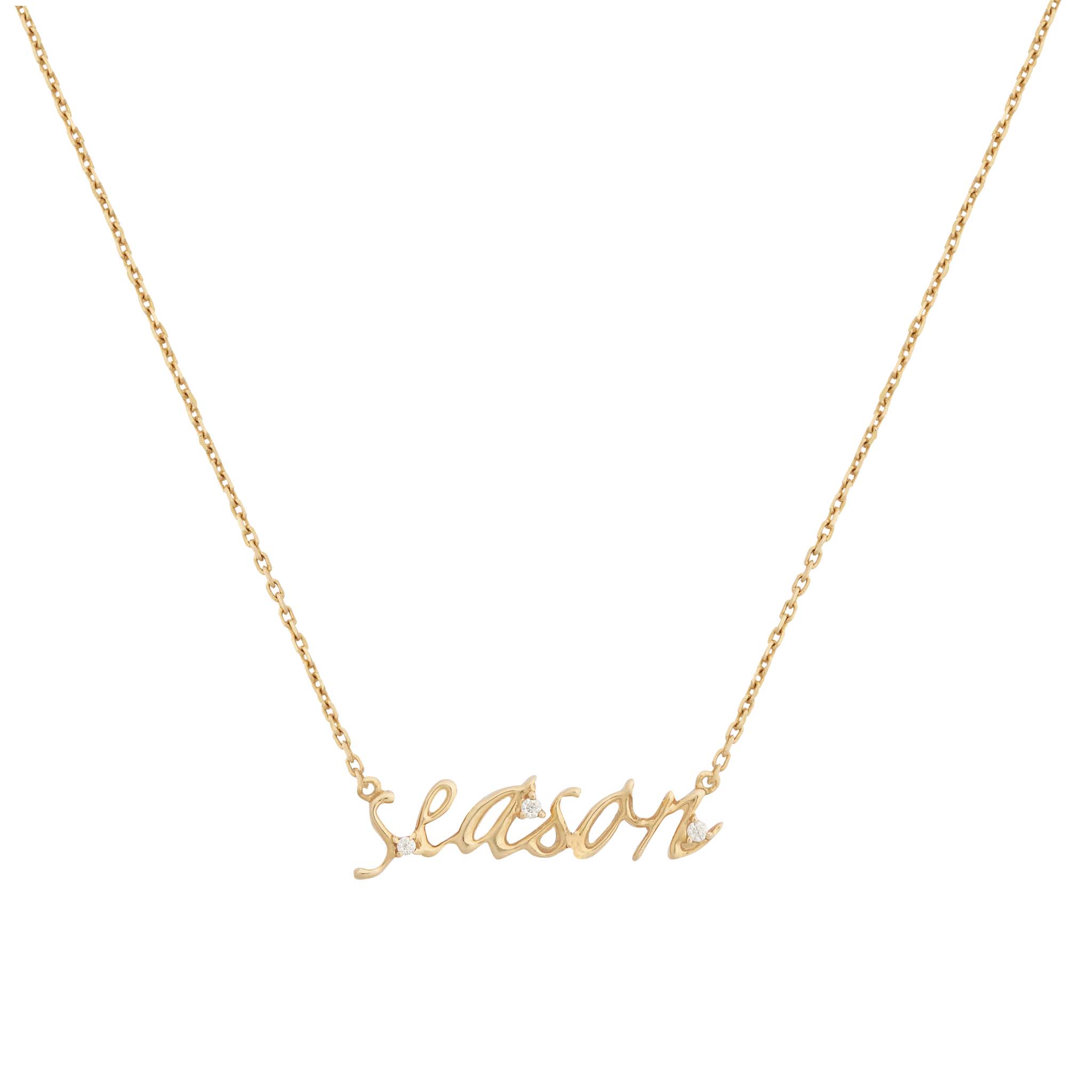 Cursive Nameplate Necklace | 9K Solid Gold