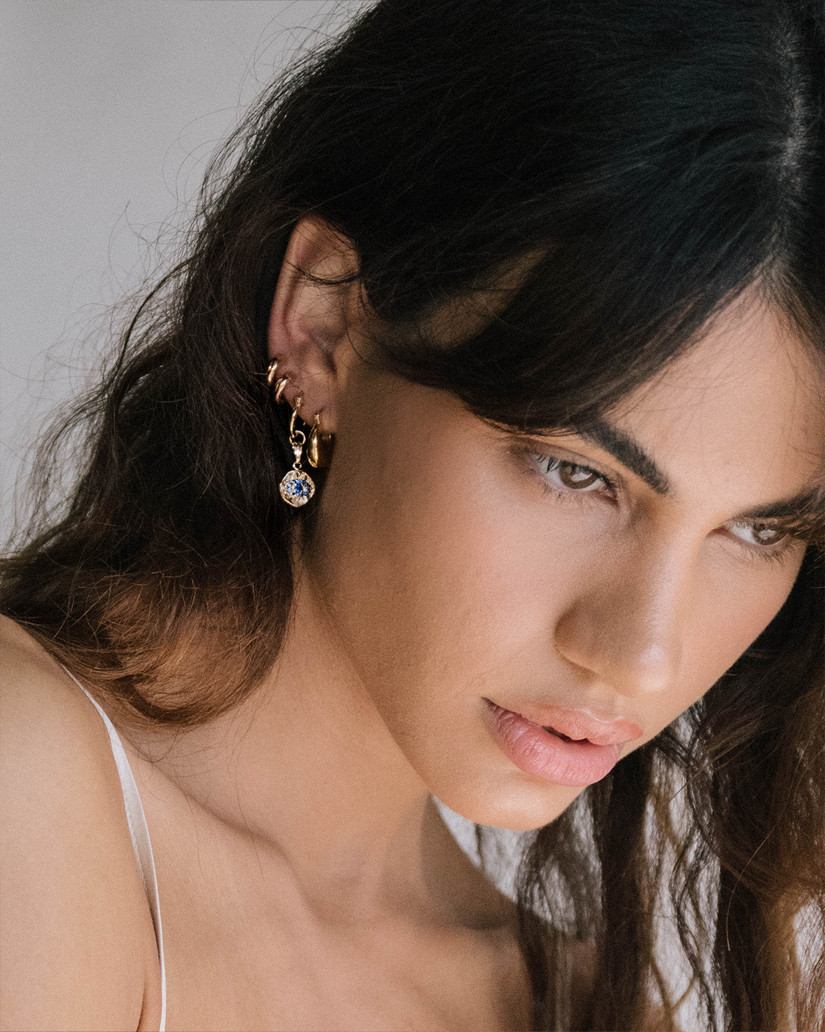 Evil Eye Pendant Hoops