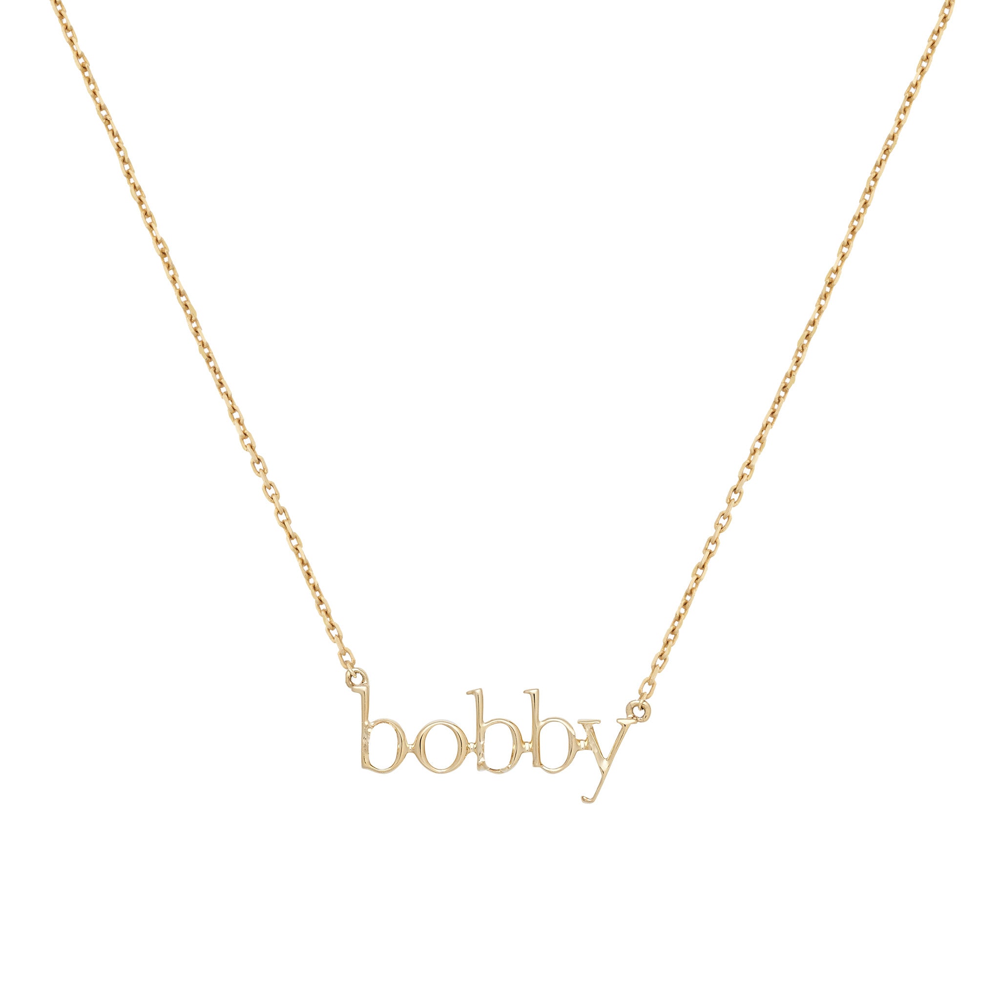 Serif Nameplate Necklace | 9K Solid Gold