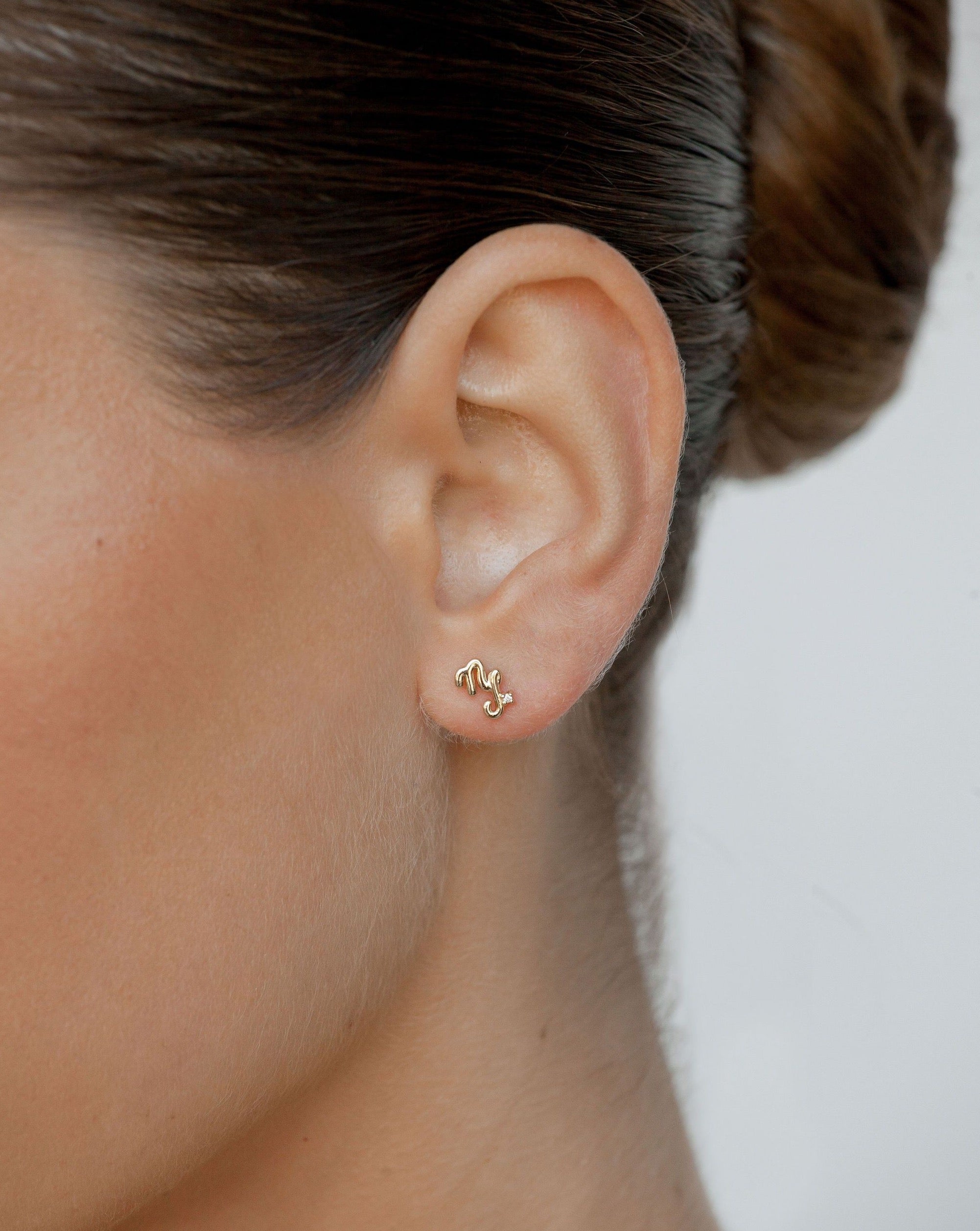 Capricorn Symbol Studs
