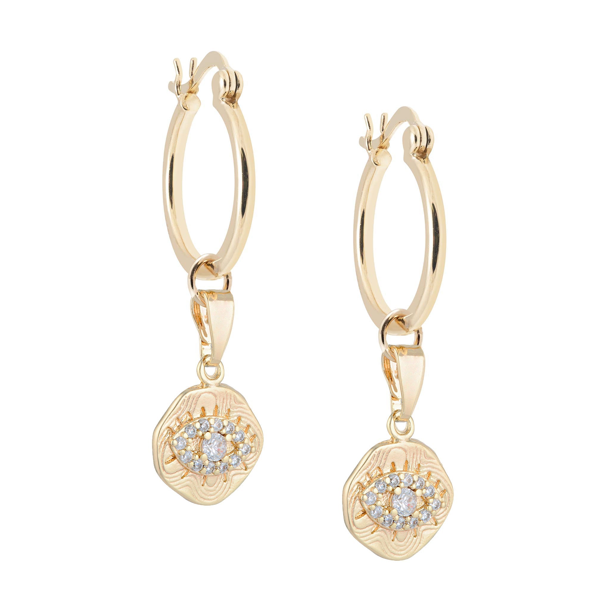 Clarity Evil Eye Pendant Hoops