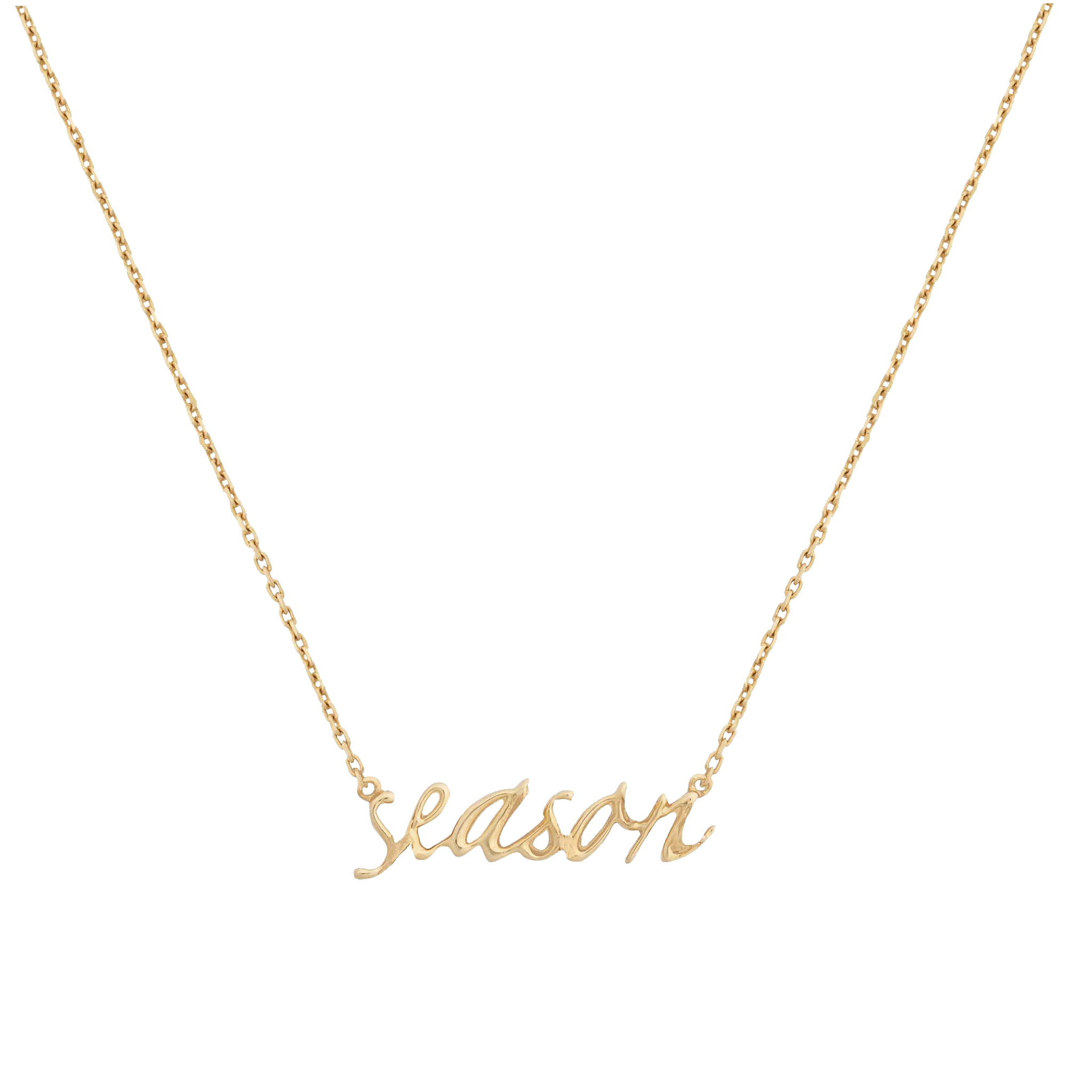 Cursive Nameplate Necklace | 9K Solid Gold