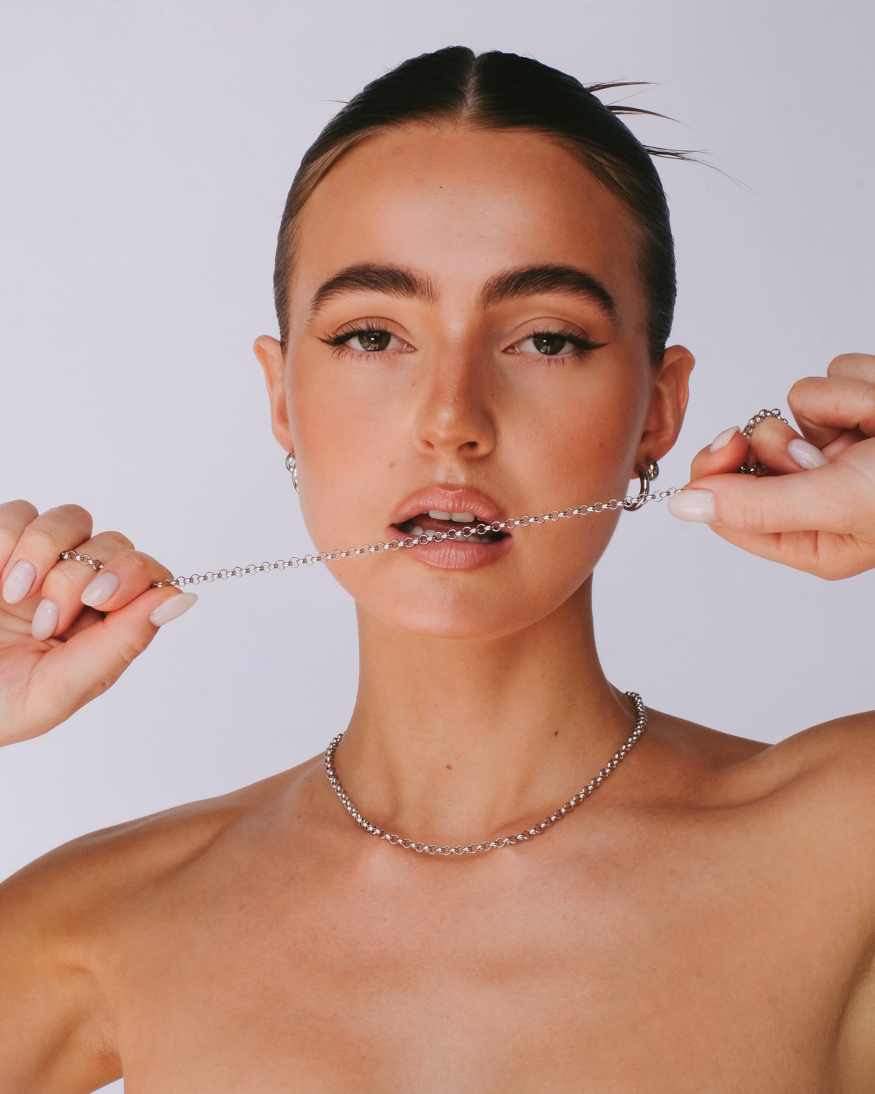 Mini Mother Hoops - Sterling Silver